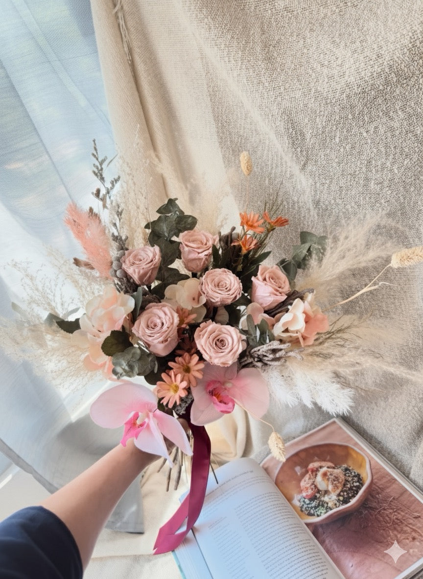 Fresh Flower Bridal Bouquet Parallel Stem Technique Workshop.